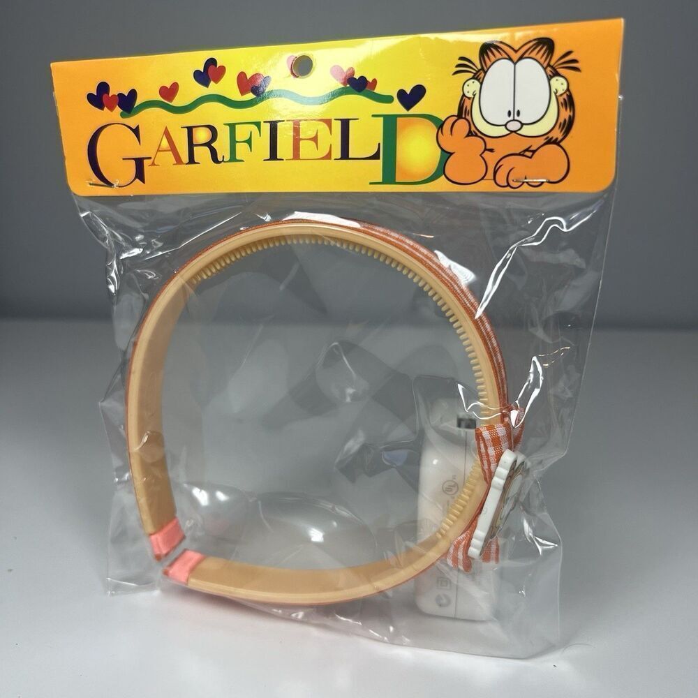 New GARFIELD Vintage Orange Gingham Headband JIM DAVIS Cat